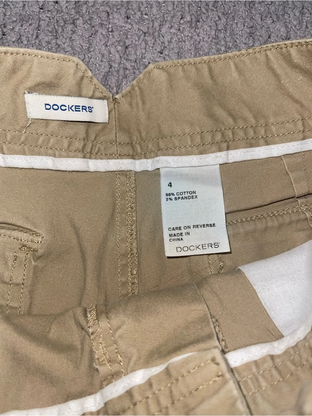 Dockers Khaki Stretch Cotton Shorts